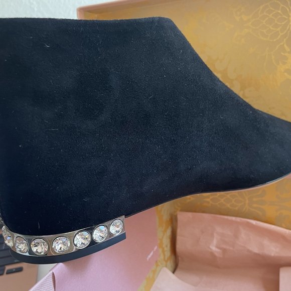 Miu Miu Black Suede Ankle Boot - Picture 5 of 7